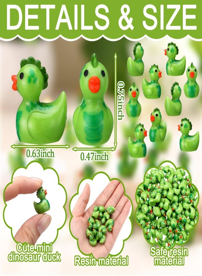 Realspring 100 Pcs Mini Resin Dinosaur Ducks Bulk Dinosaur Duck Miniatures Miniature Animals for Christmas Party Fillers Favors Home Miniature Landscape Ornaments Cake Garden Party Decoration - Image 2
